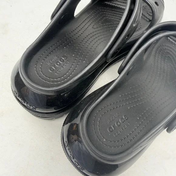 Crocs Mega Crush Black Platform Lug Sole Sandals Size 10 Chunky Streetwear Bold - Picture 5 of 9